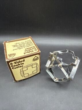 Vintage HOAN 6-Sided Cookie Cutter w/Original Box Heart Club Spade Star Cross HK